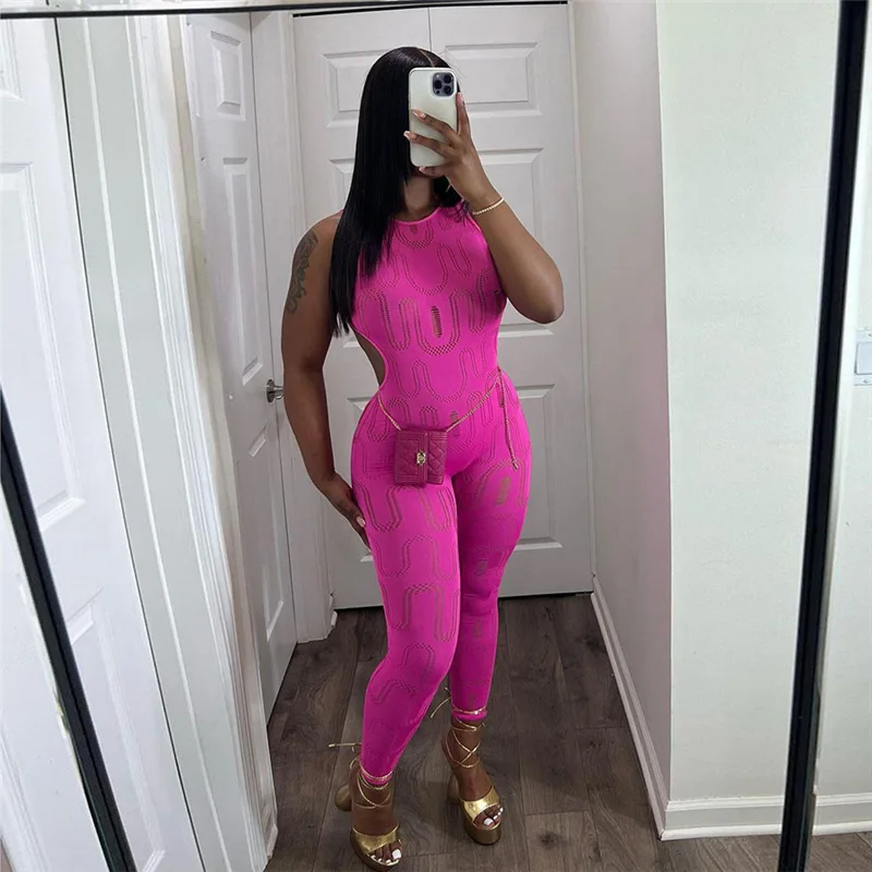 Solid Hollow Out High Waist Slim Fit Jumpsuits for Women Summer 2023 Casual O Neck Sleeveless Backless Bodycon Jogger Suits
Solid Hollow Out High Waist Slim Fit Jumpsuits for Women Summer 2023 Casual O Neck Sleeveless Backless Bodycon Jogger Suits