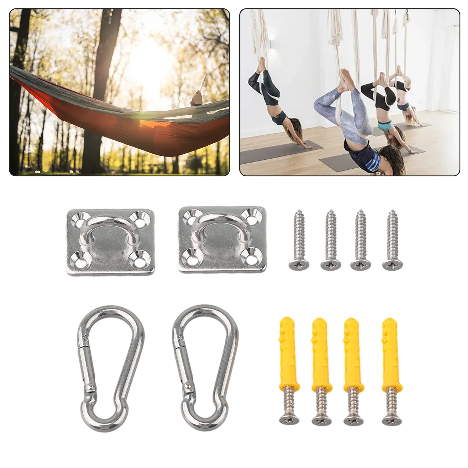 Stainless Heavy Duty Ceiling Hanging Hook Set Swing Chair Bracket Hardware Tool ======= Wall Mount Anchor Hooks Yoga Accessories
Stainless Heavy Duty Ceiling Hanging Hook Set Swing Chair Bracket Hardware Tool ======= Wall Mount Anchor Hooks Yoga Accessories
