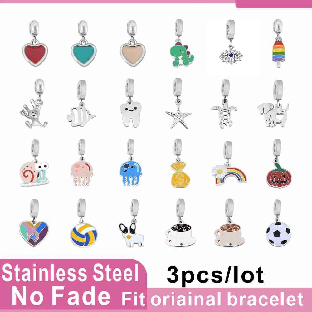 Fit Original Pandoraer Bracelet Metal enamel Beads Charms Stainless Steel Heart-shape Colorful Dangle Pendants Bangle Jewelry
Fit Original Pandoraer Bracelet Metal enamel Beads Charms Stainless Steel Heart-shape Colorful Dangle Pendants Bangle Jewelry