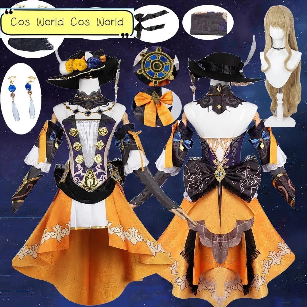 Navia Cosplay Costume Wig Genshin Impact Dress Uniform Fontaine Spina Di Rosula Hat Clorinde Halloween Party for Women Role Play
Navia Cosplay Costume Wig Genshin Impact Dress Uniform Fontaine Spina Di Rosula Hat Clorinde Halloween Party for Women Role Play