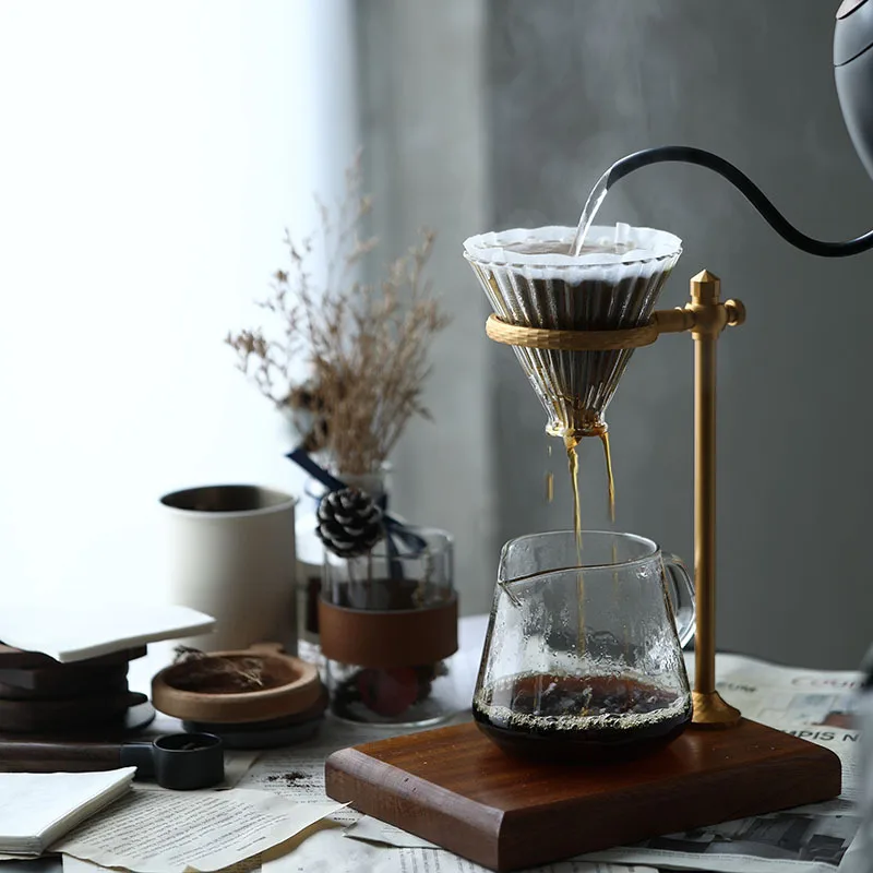 

Manual Coffee Holder Height Adjustable Vintage Manual Brew Pot Drip Filter Cup Holder Coffee Accessories Coffee Drip Pot Holder