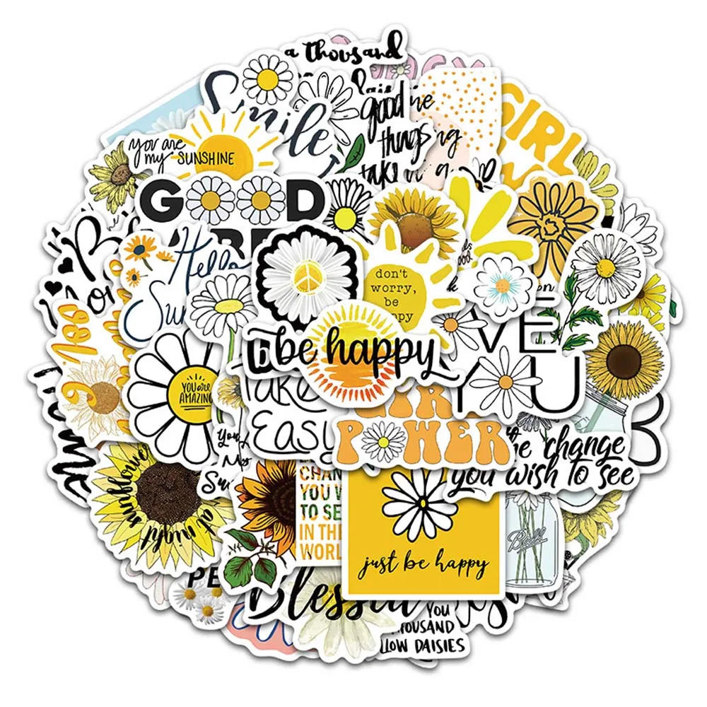 Suitcase Decor Bike Mobile Phone Flowers Daisies Sticker Inspirational Quotes Decals Graffiti Stickers DIY Scrapbooking
Suitcase Decor Bike Mobile Phone Flowers Daisies Sticker Inspirational Quotes Decals Graffiti Stickers DIY Scrapbooking