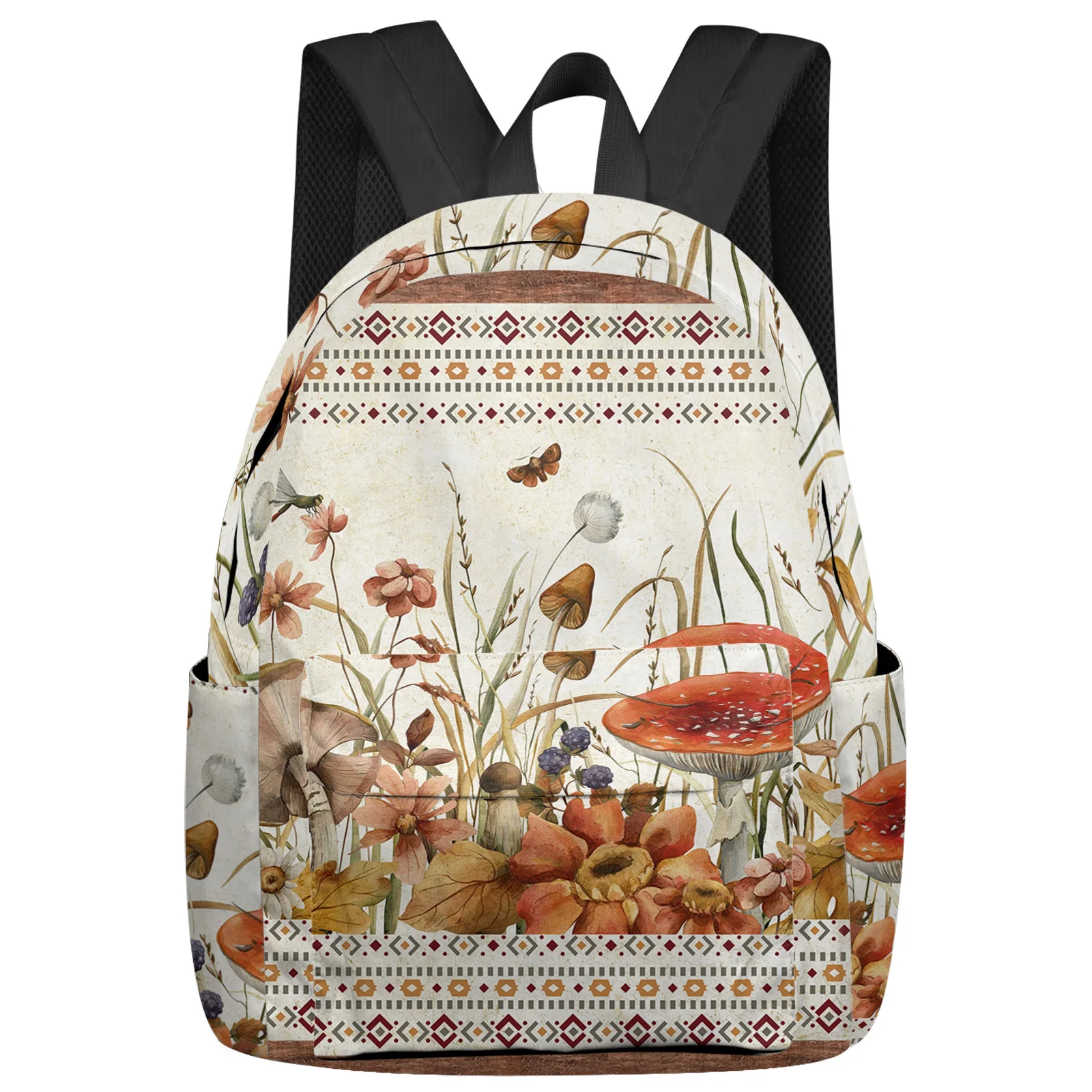 

Mushroom Plants And Flowers Student School Bags Laptop Custom Backpack For Men Women Female Travel Mochila