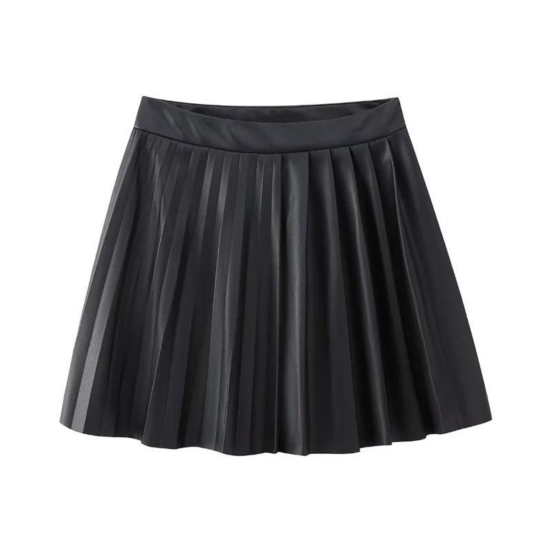 Autumn New Temperament High Waist Pleated Imitation Leather Skirt, Sexy All-match PU Leather Miniskirt
Autumn New Temperament High Waist Pleated Imitation Leather Skirt, Sexy All-match PU Leather Miniskirt