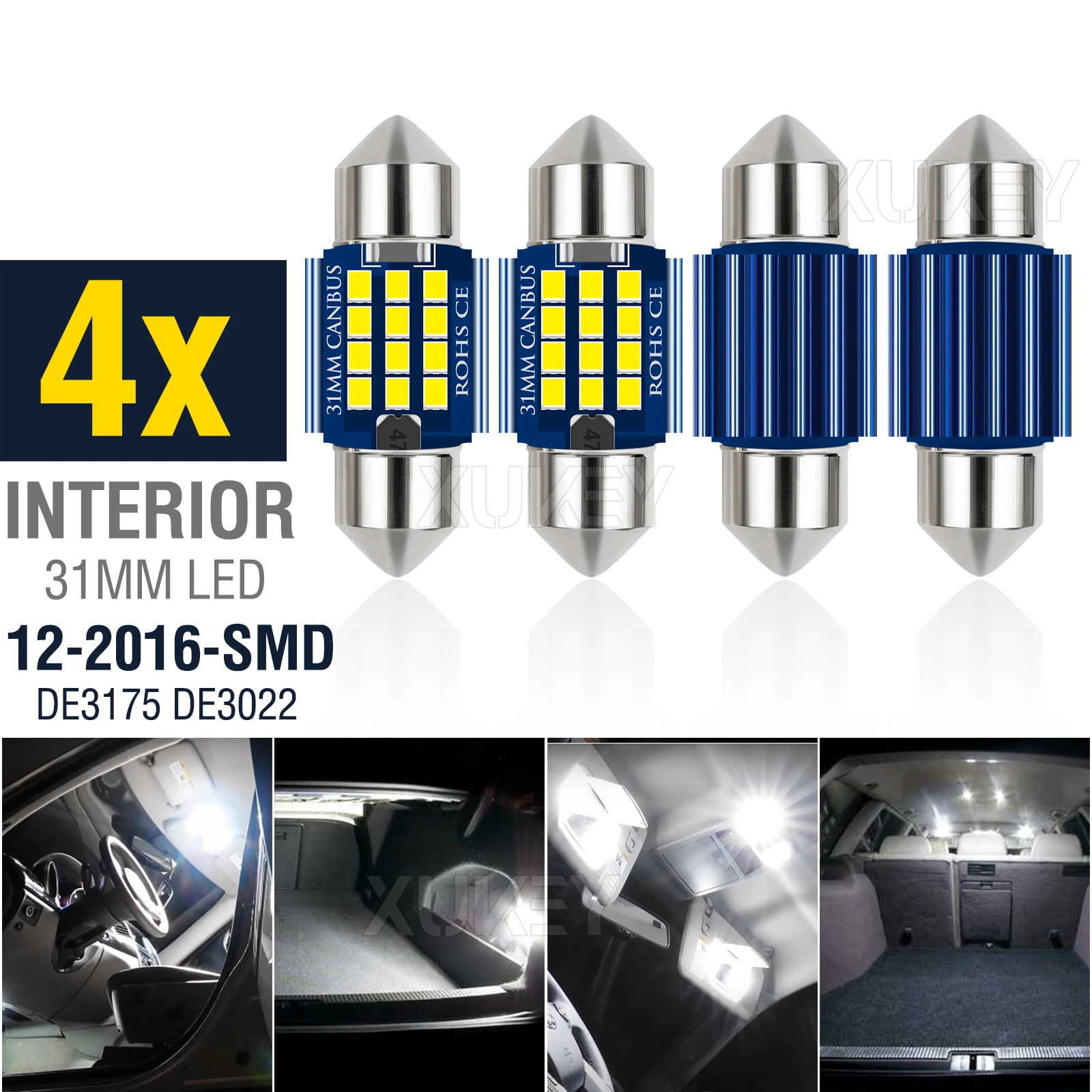 СВЕТОДИОДНЫЕ гирлянды DE3175 4x31 мм, белые лампы DE3022 DE3023, 12 В, 12 smd-2016, для салона автомобиля, купольная карта, подсветсветильник для багажника
СВЕТОДИОДНЫЕ гирлянды DE3175 4x31 мм, белые лампы DE3022 DE3023, 12 В, 12 smd-2016, для салона автомобиля, купольная карта, подсветсветильник для багажника