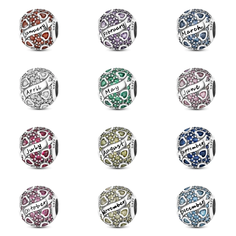 Twelve Month Charms Beads Birthday Gifts 925 Silver Round Zircon Fit Original Pandora Bracelets Fashion DIY Jewelry Accessories
Twelve Month Charms Beads Birthday Gifts 925 Silver Round Zircon Fit Original Pandora Bracelets Fashion DIY Jewelry Accessories