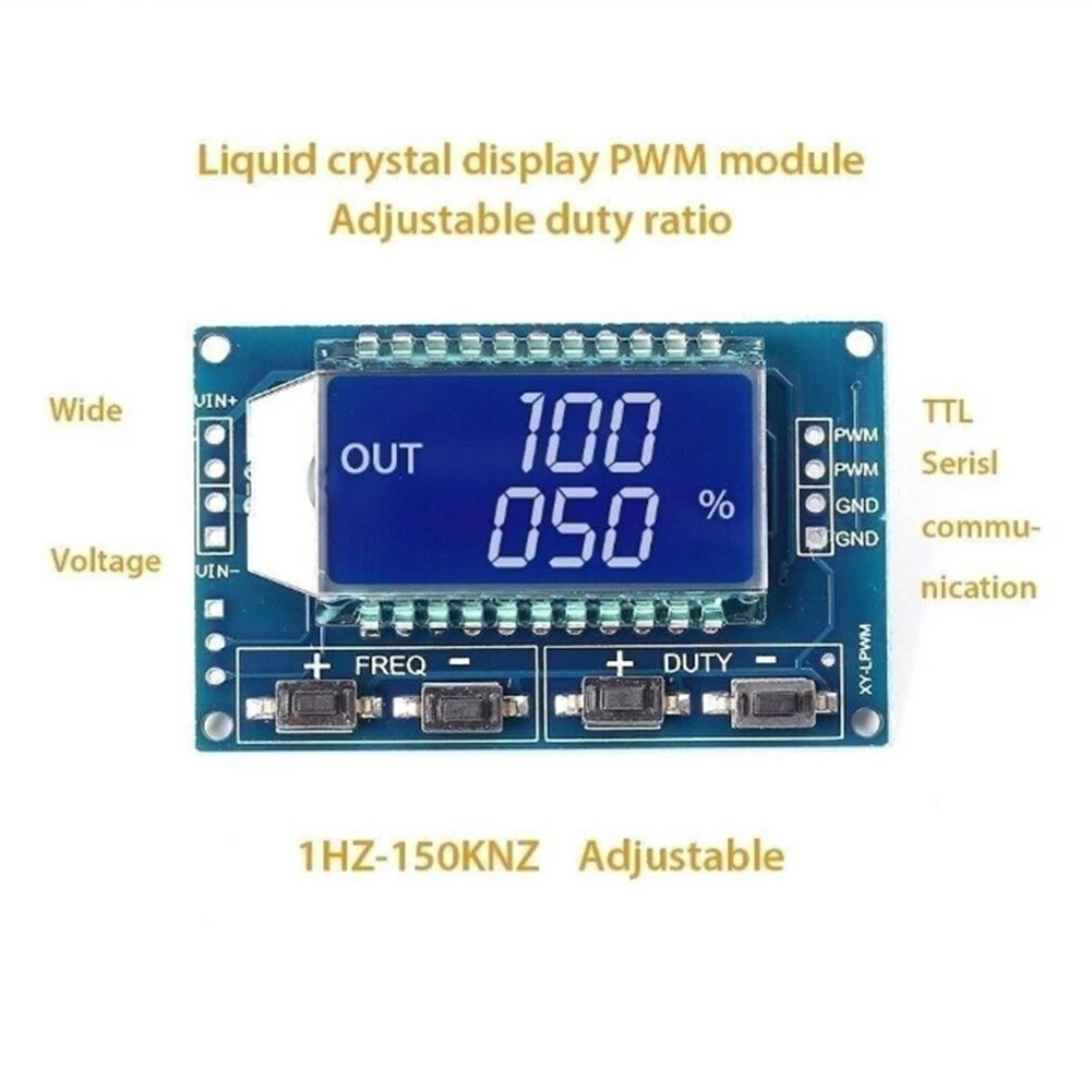 Signal Generator PWM Pulse Frequency Duty Cycle Adjustable Module 3.3~30V Module 1Hz~150KHz LCD Display PWM Module
Signal Generator PWM Pulse Frequency Duty Cycle Adjustable Module 3.3~30V Module 1Hz~150KHz LCD Display PWM Module
