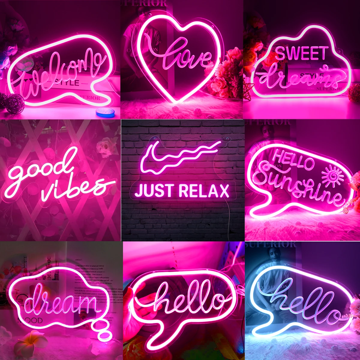 Embossed LED Neon Light Hello Sunshine Sweet Dream Neon Sign Adjustable Wall Hanging Night Lamp Welcome Sign Party Bedroom Decor
Embossed LED Neon Light Hello Sunshine Sweet Dream Neon Sign Adjustable Wall Hanging Night Lamp Welcome Sign Party Bedroom Decor