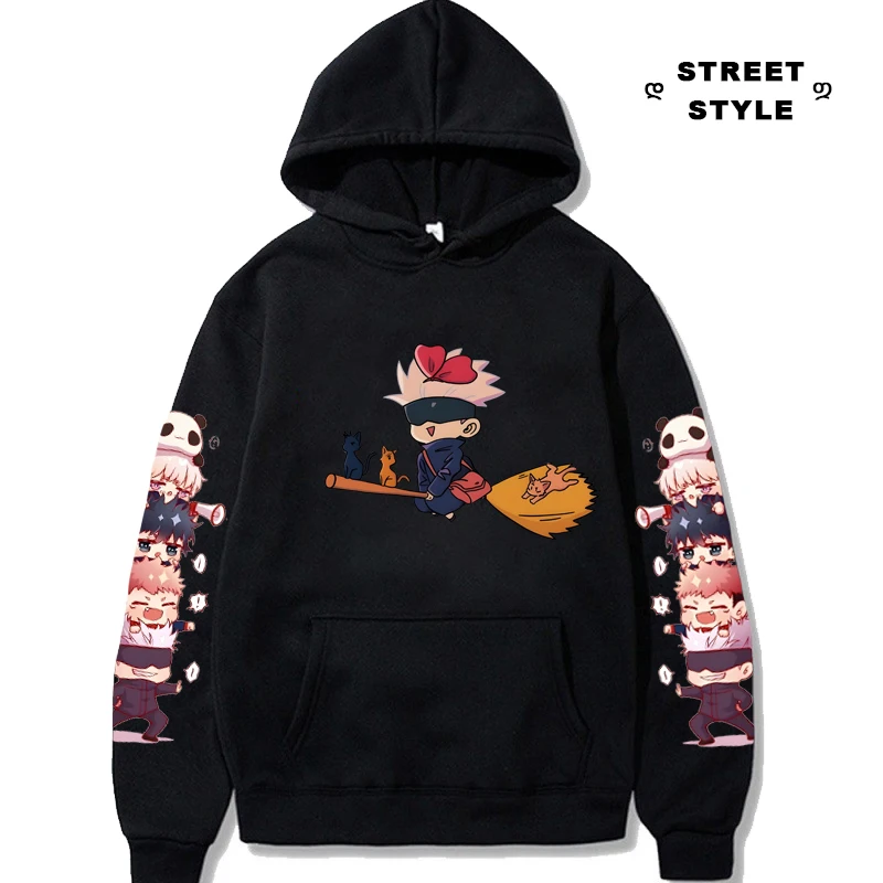 

2024 Jujutsu Kaisen Anime Hoodie Unisex Cute Gojo Satoru Print Sweatshirt Harajuku Pullover Casual Streetwear Aesthetic Sudadera