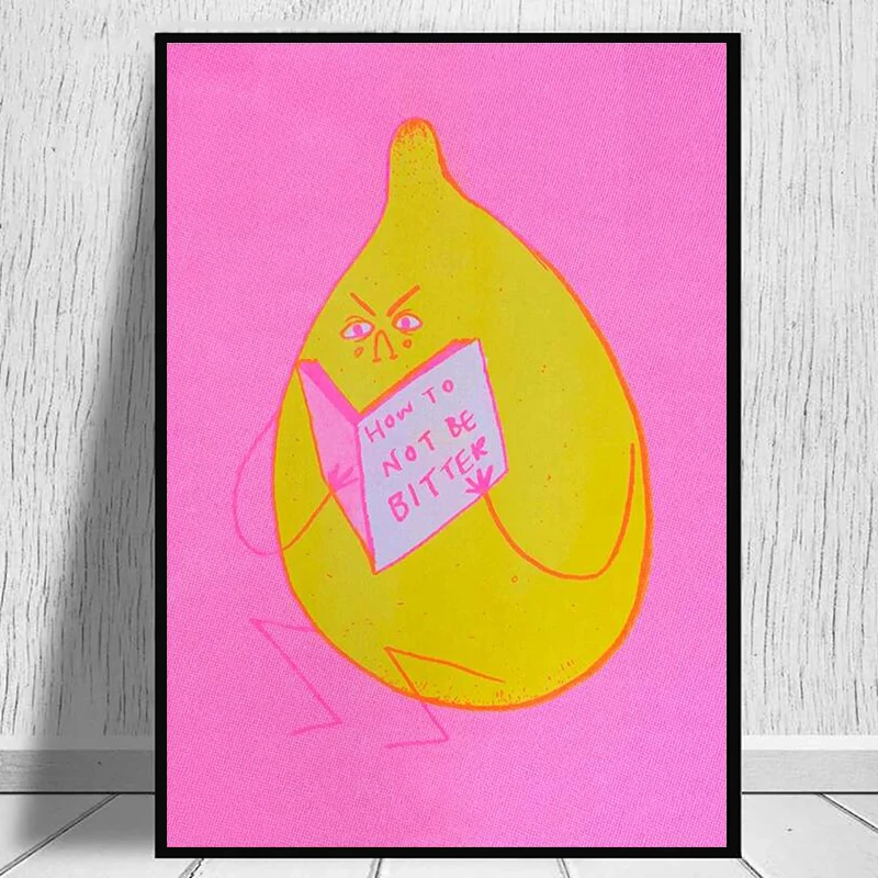 Funny Fruit Lemon Reading Book Poster Canvas Painting How To Not Be Bitter Pink Wall Art For Modern Living Room Home Decoration
Funny Fruit Lemon Reading Book Poster Canvas Painting How To Not Be Bitter Pink Wall Art For Modern Living Room Home Decoration