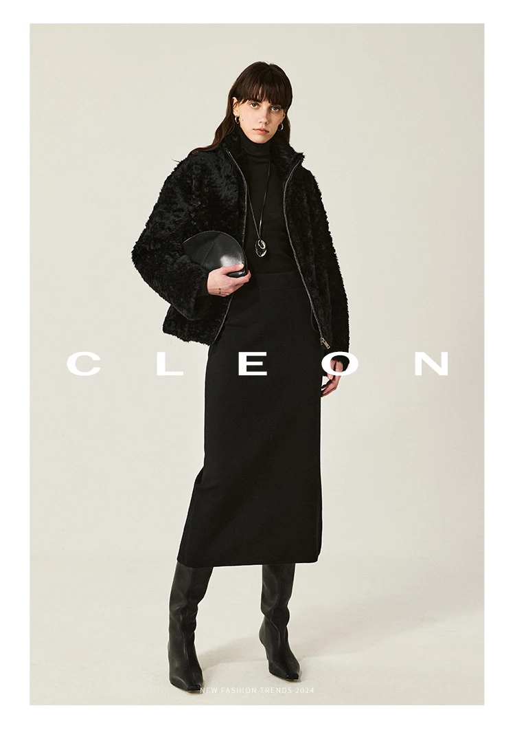 High-end Luxury Lacon Lamb Fur Cropped Winter Jackets for Women 2025 Simple Stand Collar Genuine Leather Real Fur Shearling Coat High-end Luxury Lacon Lamb Fur Cropped Winter Jackets for Women 2025 Simple Stand Collar Genuine Leather Real Fur Shearling Coat