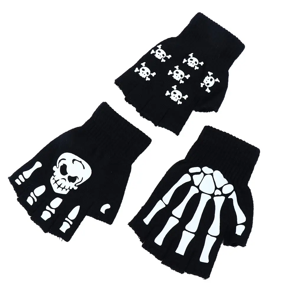 Halloween Luminous Skull Gloves Glow-in-the-Dark Hand Bone Ghost Claw Half/Full Finger Mittens Winter Keep Warm Knitted Gloves
Halloween Luminous Skull Gloves Glow-in-the-Dark Hand Bone Ghost Claw Half/Full Finger Mittens Winter Keep Warm Knitted Gloves