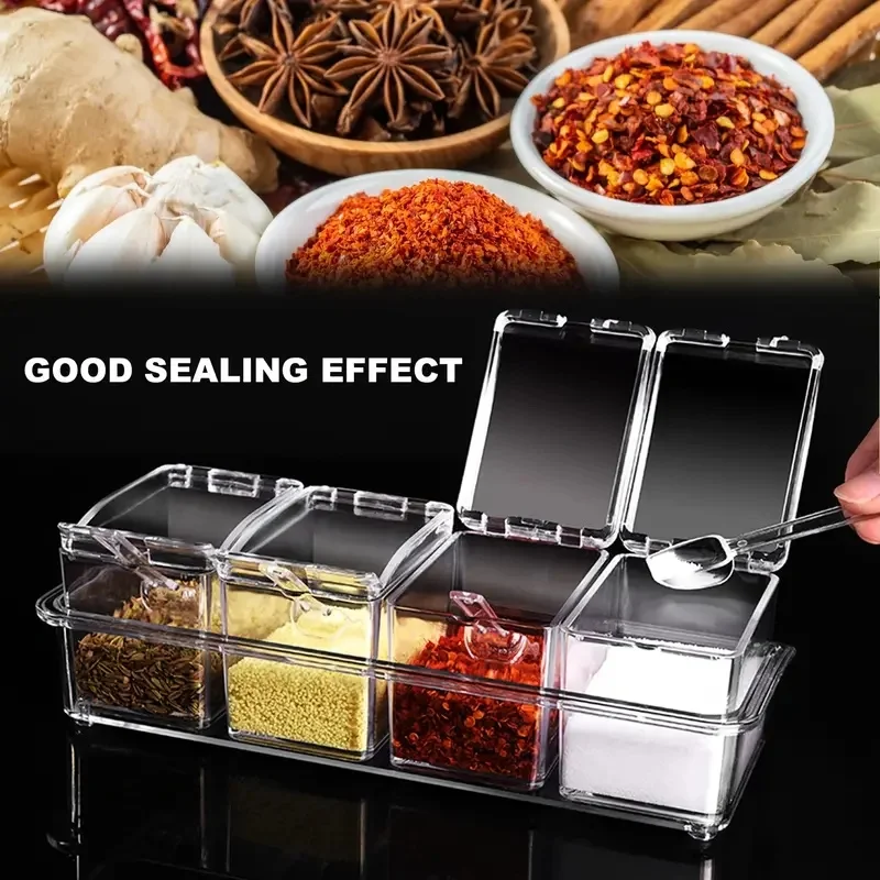 1 Set Clear Seasoning Box Set 4pcs Clear Seasoning Storage Container With Spoon Clear Seasoning Rack Spice Pots For Pepper Spice
1 Set Clear Seasoning Box Set 4pcs Clear Seasoning Storage Container With Spoon Clear Seasoning Rack Spice Pots For Pepper Spice