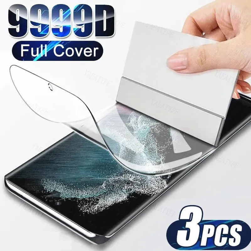 

3PCS Full Cover Screen Protector For Samsung Galaxy S23 S22 Ultra S21 S20 FE Hydrogel Film On S10 S10E S8 S9 Note 20 10 9 8 Plus