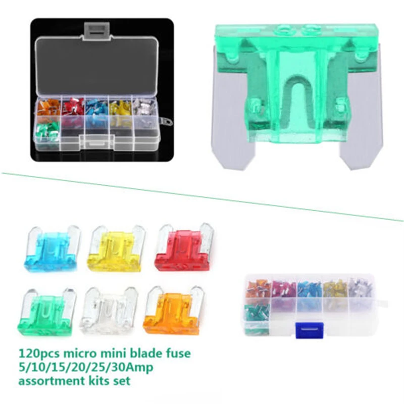 120pcs 5-30A Auto Car Truck Micro Mini Blade Fuse for Box Block Fuse Replacement Fuses 
120pcs 5-30A Auto Car Truck Micro Mini Blade Fuse for Box Block Fuse Replacement Fuses