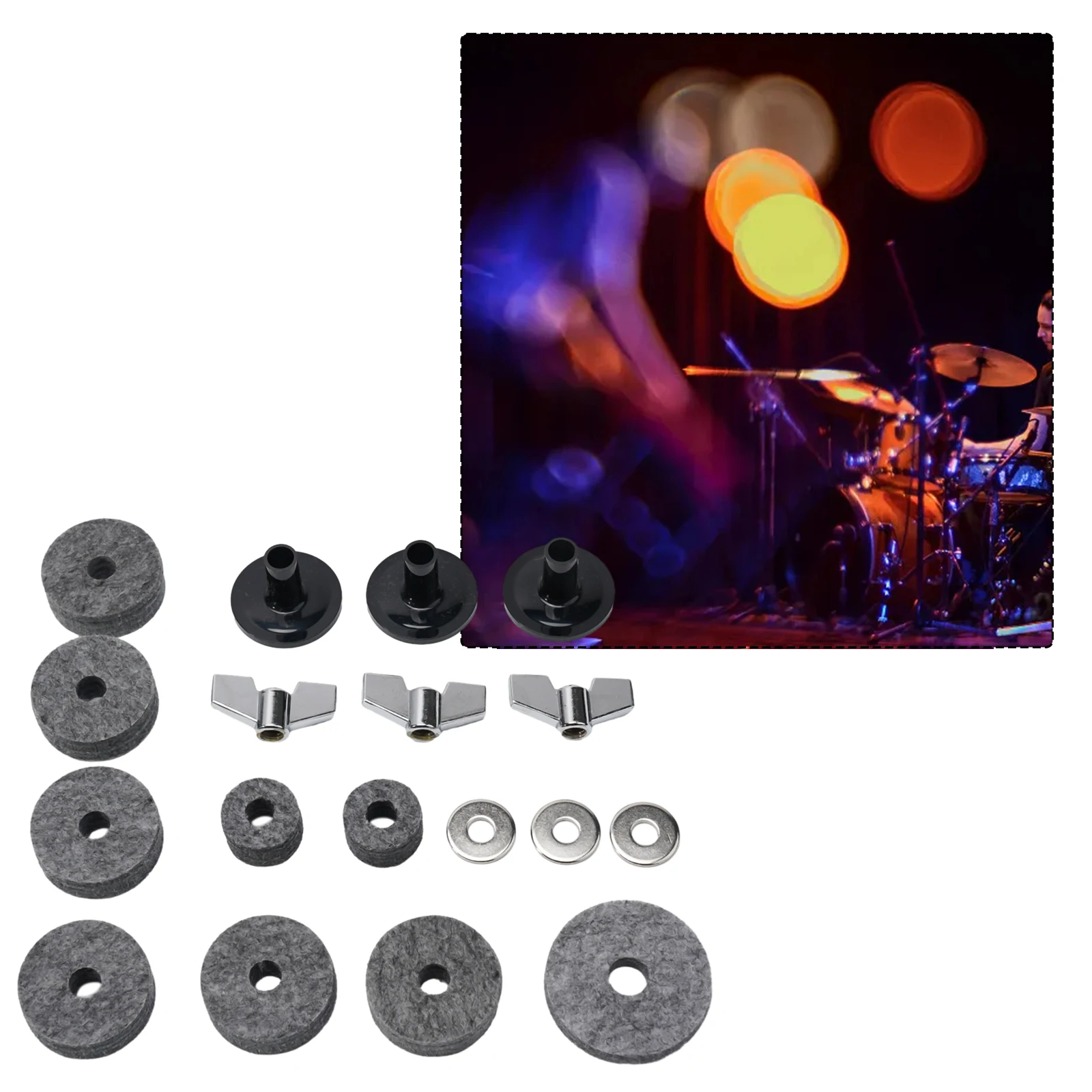 18 PCS Replacement Drums Felt Set Drum Stand Felt Cymbal Sleeve Percussion Part Antiskid Instrumen TDIY Drum Accessories Replace
18 PCS Replacement Drums Felt Set Drum Stand Felt Cymbal Sleeve Percussion Part Antiskid Instrumen TDIY Drum Accessories Replace