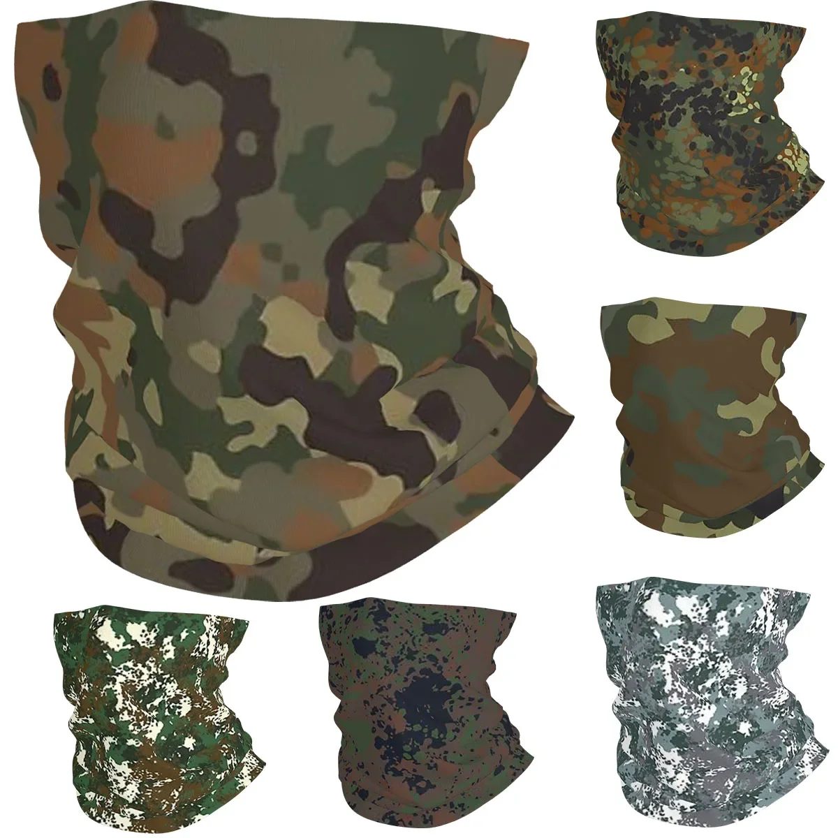

Flecktarn Camouflage Bandana Neck Cover Army Military Camo Mask Scarf Balaclava Outdoor Sports for Men Women Adult All Season