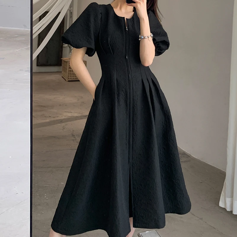 Elegant Dress for Women Black Long Puff Sleeve Zipper A Line Party Club White Midi Dress Plus Size 2023 Summer Vestidos
Elegant Dress for Women Black Long Puff Sleeve Zipper A Line Party Club White Midi Dress Plus Size 2023 Summer Vestidos