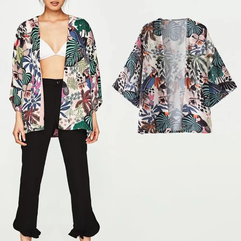 Long Sleeve Open Front Sun Protection Women Cardigan Summer Tropical Leaves Print Outerwear Female Clothing Beachwear Boho Lady
Long Sleeve Open Front Sun Protection Women Cardigan Summer Tropical Leaves Print Outerwear Female Clothing Beachwear Boho Lady