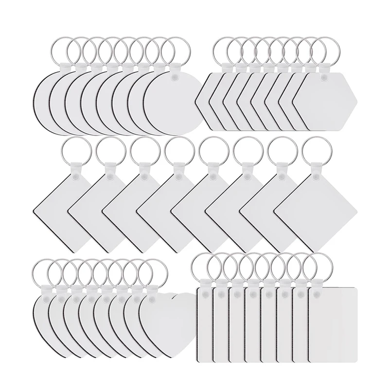 40Pcs Sublimation Blanks Keychain Set Heat Transfer Keychain Ornament MDF Blanks With Key Rings Double-Side Printed
40Pcs Sublimation Blanks Keychain Set Heat Transfer Keychain Ornament MDF Blanks With Key Rings Double-Side Printed