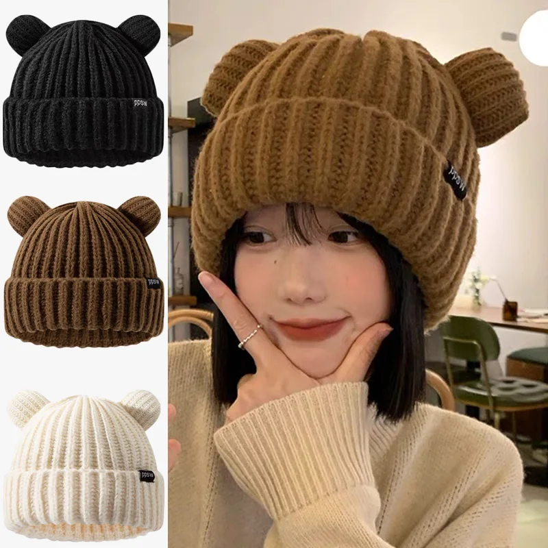 Шапка-бини Bear Ear, милая Женская модная плотная шапка с капюшоном, осенне-зимняя теплая трикотажная Женская шапочка K-POP
Шапка-бини Bear Ear, милая Женская модная плотная шапка с капюшоном, осенне-зимняя теплая трикотажная Женская шапочка K-POP