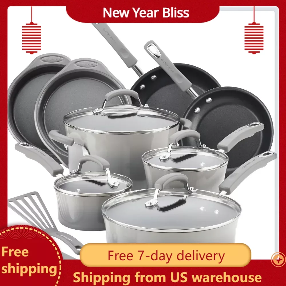 15-Piece Hard Enamel Aluminum Nonstick Cookware Set Gray Pot for Cooking Pots Sets for Cooking Free Shipping Kitchen Pan Set Bar
15-Piece Hard Enamel Aluminum Nonstick Cookware Set Gray Pot for Cooking Pots Sets for Cooking Free Shipping Kitchen Pan Set Bar