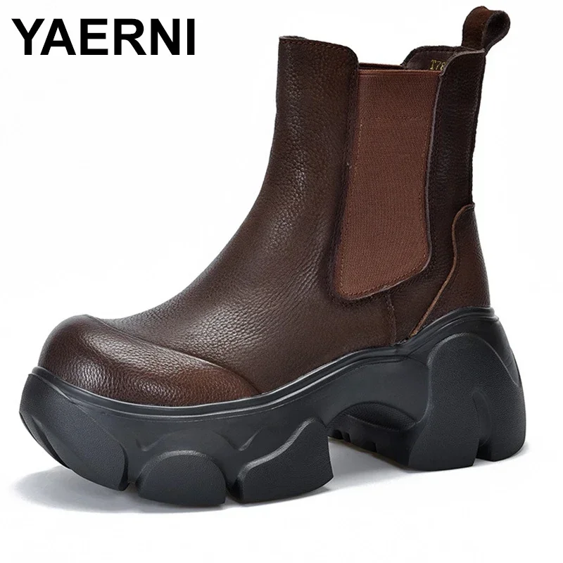 6.5cm Genuine Leather Big Round Toe Ankle Boots Spring Platform Wedge Ladies Chelsea Autumn Moccasins Women ROME Shoes
6.5cm Genuine Leather Big Round Toe Ankle Boots Spring Platform Wedge Ladies Chelsea Autumn Moccasins Women ROME Shoes