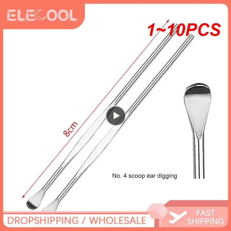 

1~10PCS Set Ear Cleaner Kits Cotton Swab Stainless Steel Earpick Ear Wax Pick Curette Remover Spoon Spiral Ear Clean Tool with