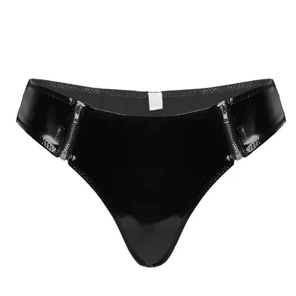 Women Sexy Shiny Zip PVC Patent Leather Thongs G-String Short Briefs Underwear T Back Panties Removeable Erotic Lingerie
Women Sexy Shiny Zip PVC Patent Leather Thongs G-String Short Briefs Underwear T Back Panties Removeable Erotic Lingerie