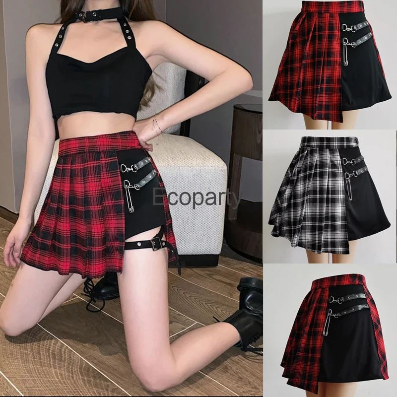 Women's Fashion Harajuku Punk Irregular Mini Pleated Skirt Kpop Sexy High Waist Asymmetric Gothic Plaid Pleated Skirt Clubwear
Women's Fashion Harajuku Punk Irregular Mini Pleated Skirt Kpop Sexy High Waist Asymmetric Gothic Plaid Pleated Skirt Clubwear
