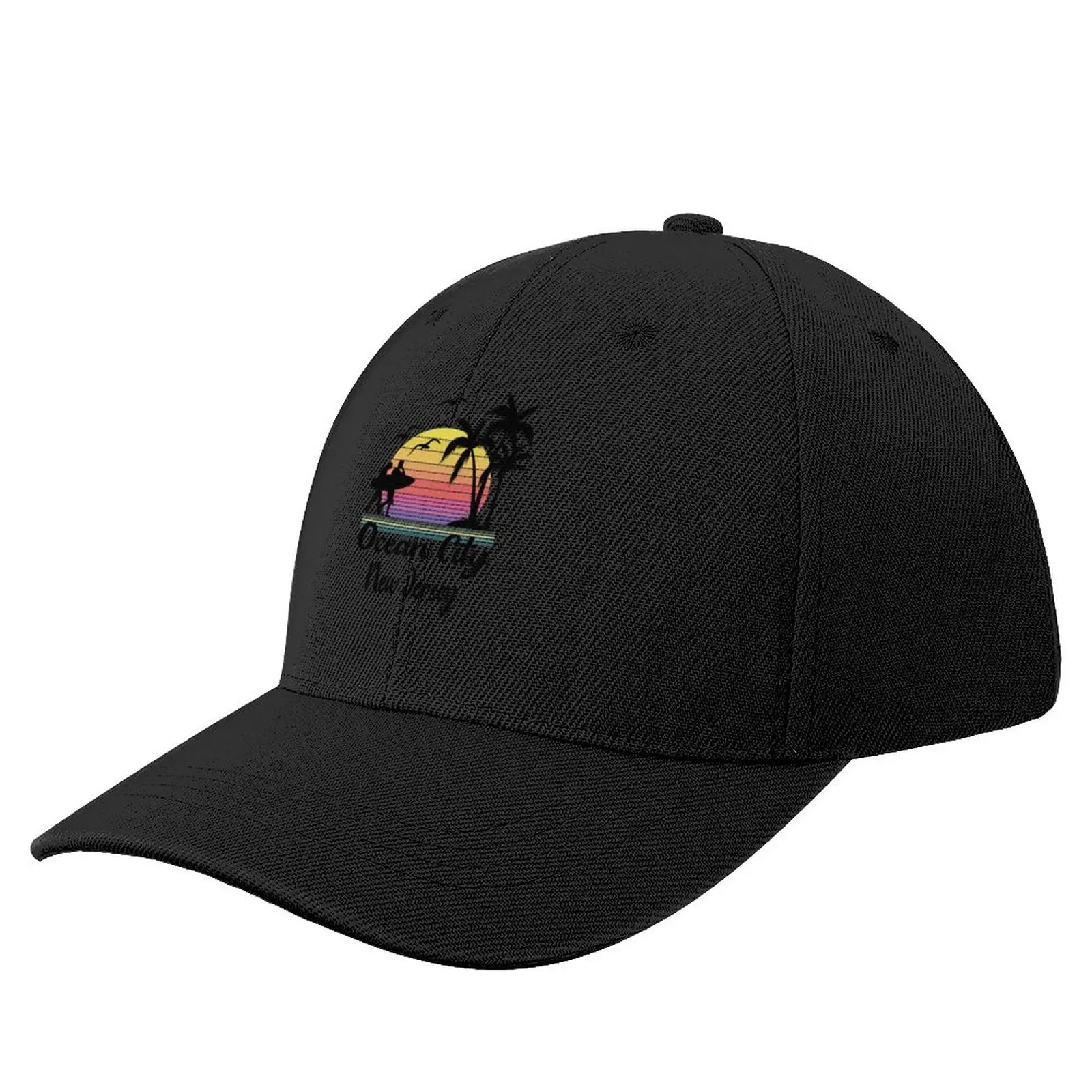 

Ocean City New Jersey Seaside Retro Sunset Baseball Cap Golf Wear Golf Hat Male Women's