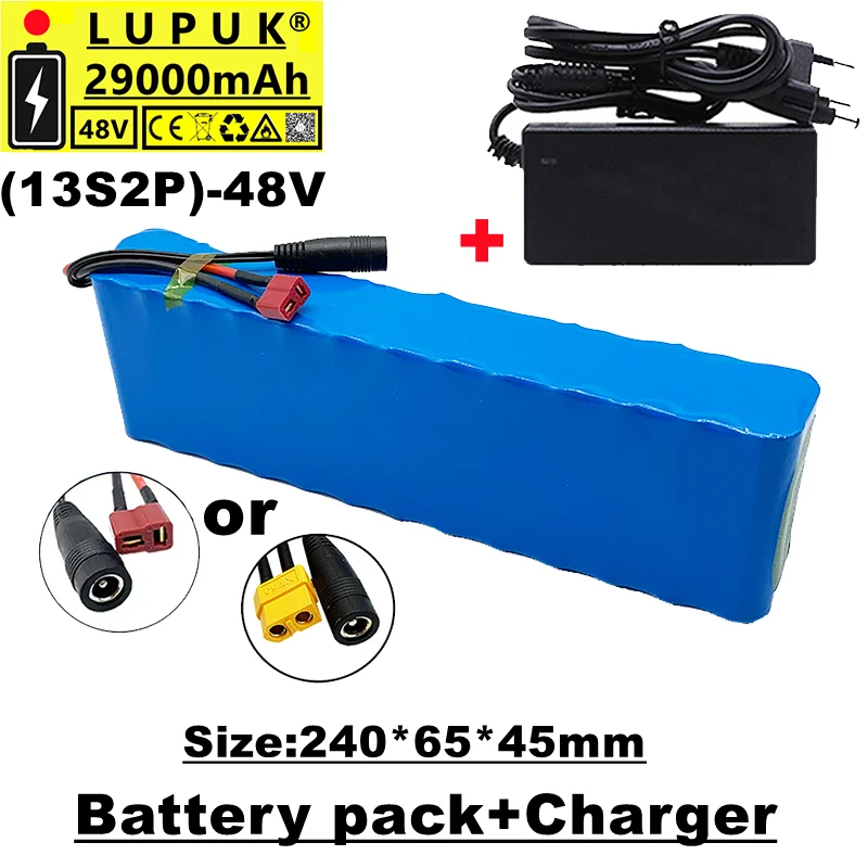 13s2p, 29000 MAH, 48V lithium ion battery pack, 1000 watts, built-in BMS, suitable for eBike electric bicycle, sold with charger
13s2p, 29000 MAH, 48V lithium ion battery pack, 1000 watts, built-in BMS, suitable for eBike electric bicycle, sold with charger