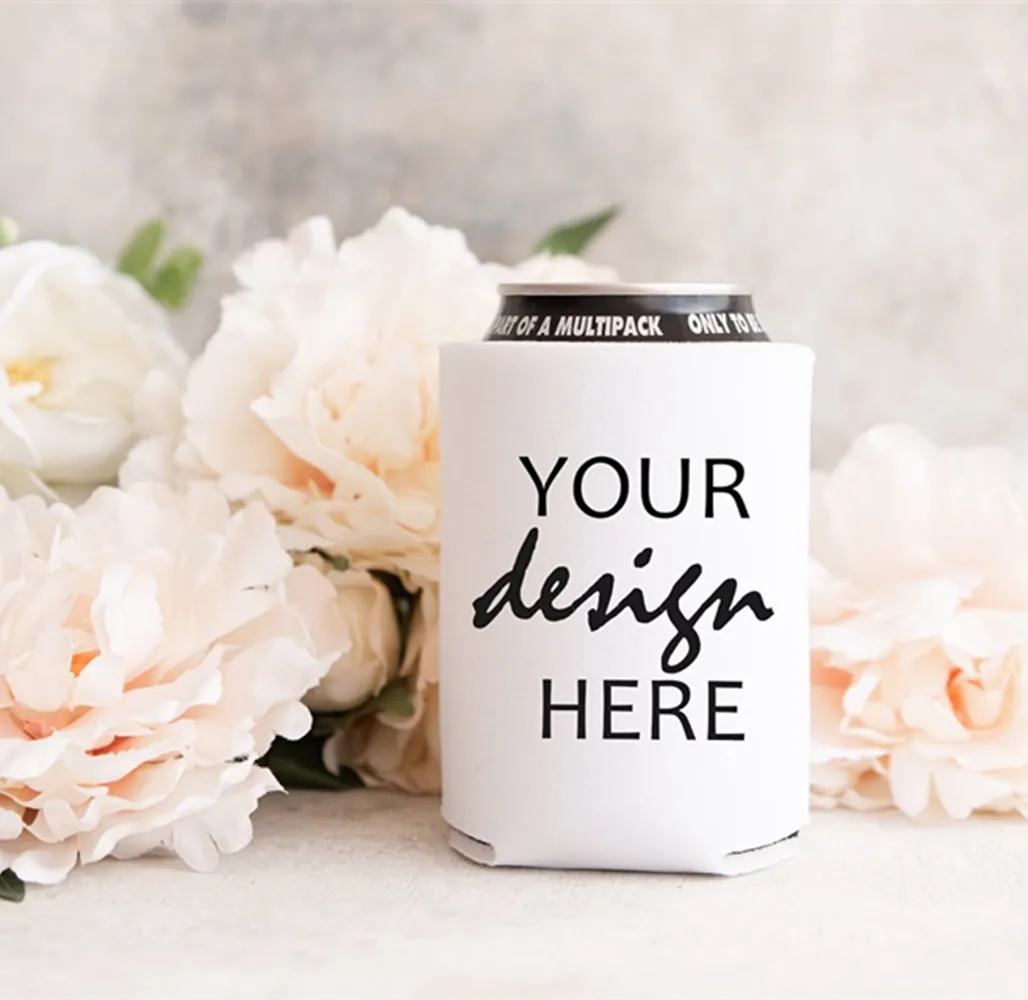

Personalised Can Cooler Mockup Can Hugger Mock up Can Chiller Mockup Styled Stock Photo Wedding Photo Can Beer Coolers