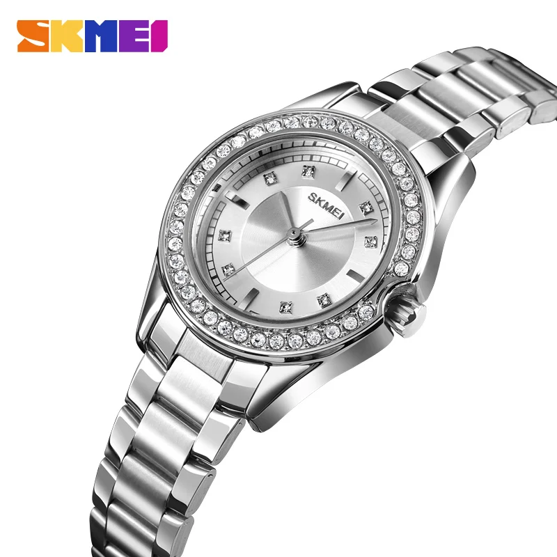 

SKMEI 1534 Innovative Diamond Wristwatches Lady Watches Waterproof Stainless Steel Strap reloj mujer Fashion Women Quartz Watch