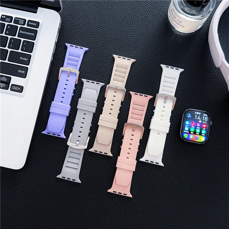 Solid Color Silicone Strap For Apple Watch Strap 38/40/41Mm, 42/44/45/49Mm Sports Smart Watch Accessory Bracelet Iwatch S9Ultra8
Solid Color Silicone Strap For Apple Watch Strap 38/40/41Mm, 42/44/45/49Mm Sports Smart Watch Accessory Bracelet Iwatch S9Ultra8
