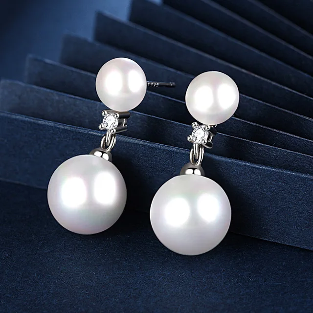 Boucles d'oreilles en perles d'eau douce naturelles pour femmes, boucles d'oreilles en argent regardé 2023, bijoux en perles véritables, cadeau de mariage, 925 1
