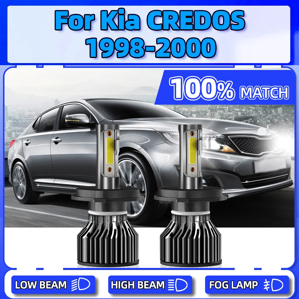 

2Pcs H4 LED Headlight Bulbs 20000LM Canbus Car Front Lights 120W CSP Chips Auto Lamps 12V 6000K For Kia CREDOS 1998 1999 2000