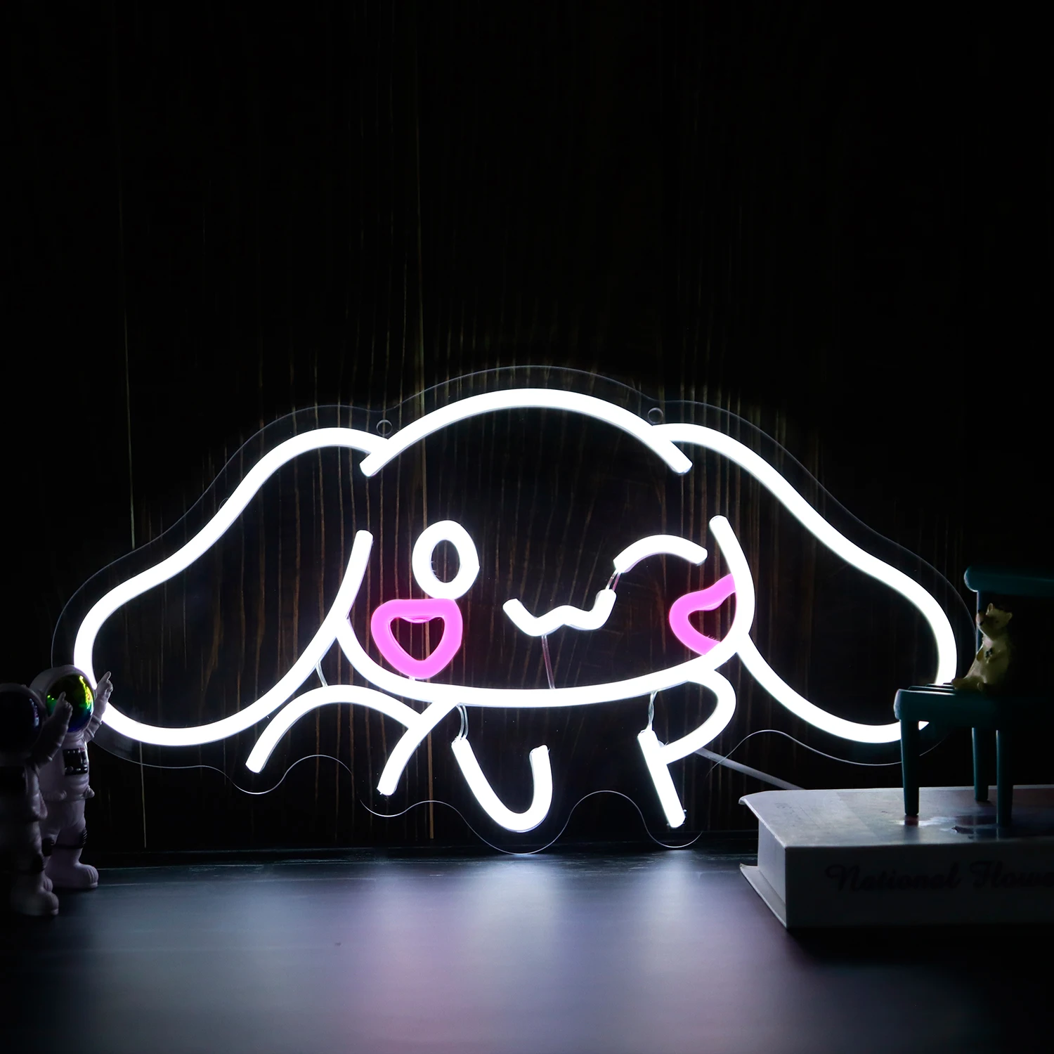 

Cinnamoroll Neon Sign USB Powered for Room Decor, Japanese Cartoon Character Dog Dimmable Anime Neon Sign for Kids Bedroom Wall