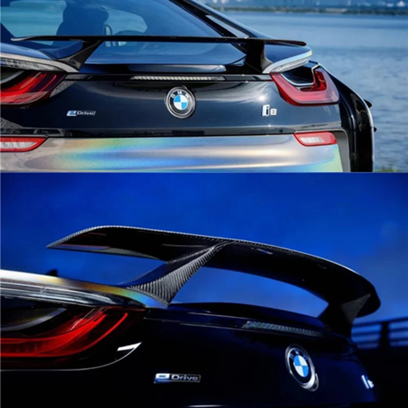 

Car Styling Rear Spoiler Wing FRP and carbon fiber Spoiler Trunk Lip Boot Wing Decoration For BMW i8 2014-2019