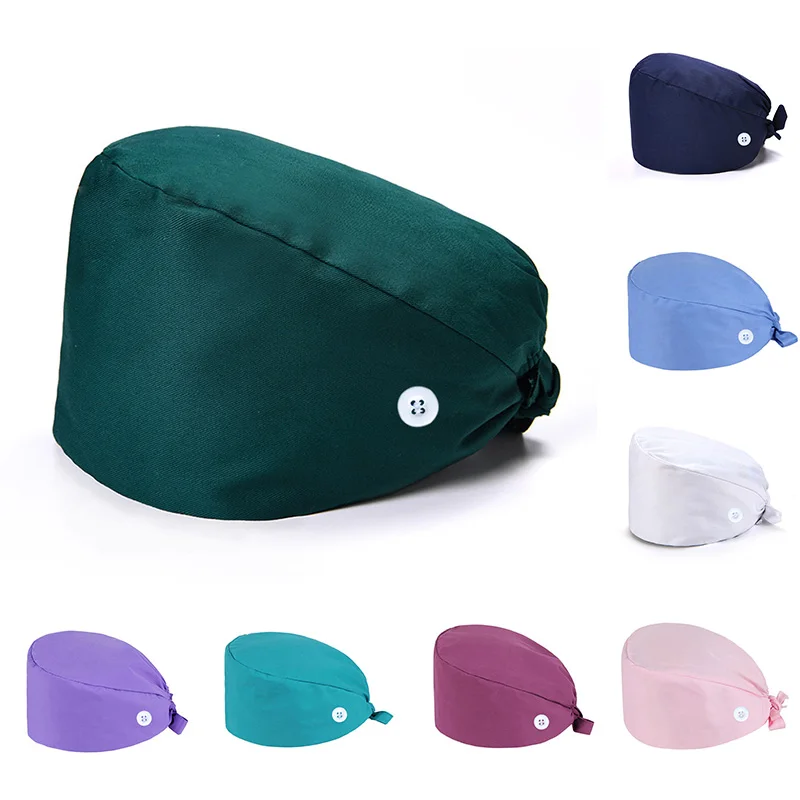 1PC High Quality Work Hat Nurse Hat With Button Solid Color Head Protection Adjustable Doctor Surgical Cap
1PC High Quality Work Hat Nurse Hat With Button Solid Color Head Protection Adjustable Doctor Surgical Cap