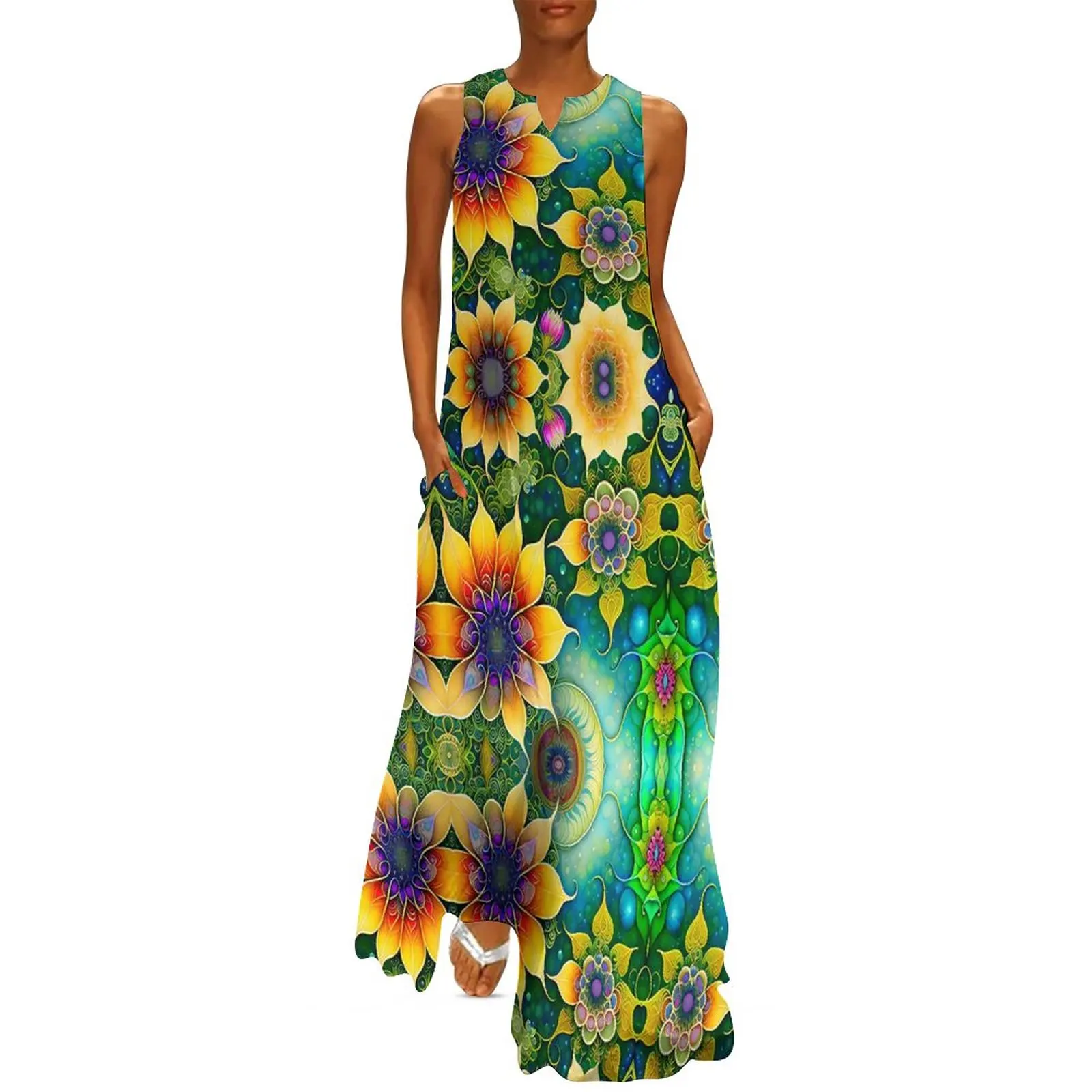 Sunflower Dress Floral Print Elegant Maxi Dress Street Wear Casual Long Dresses Woman V Neck Graphic Oversized Vestido
Sunflower Dress Floral Print Elegant Maxi Dress Street Wear Casual Long Dresses Woman V Neck Graphic Oversized Vestido