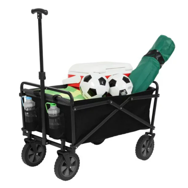 

Compact Outdoor Folding Utility Wagon, Black Portable Shopping Cart