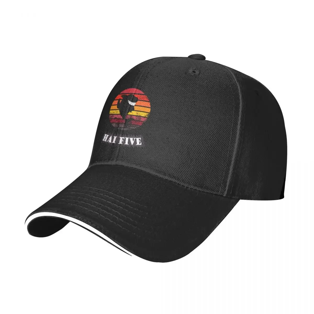 

Shark High Five or in this case: HAI FIVE! (Vintage Sunset Version) Cap Baseball Cap Cap hat hats for women Men's