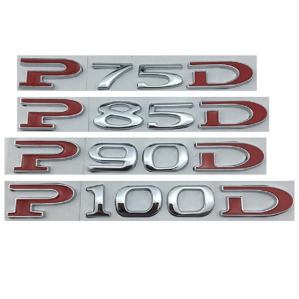 

Red Chome Trunk Letters 75D 80D 85D 90D 95D 100D P75D P80D P85D P90D P95D P100D Emblems Badges for TESLA MODEL 3 Y X S