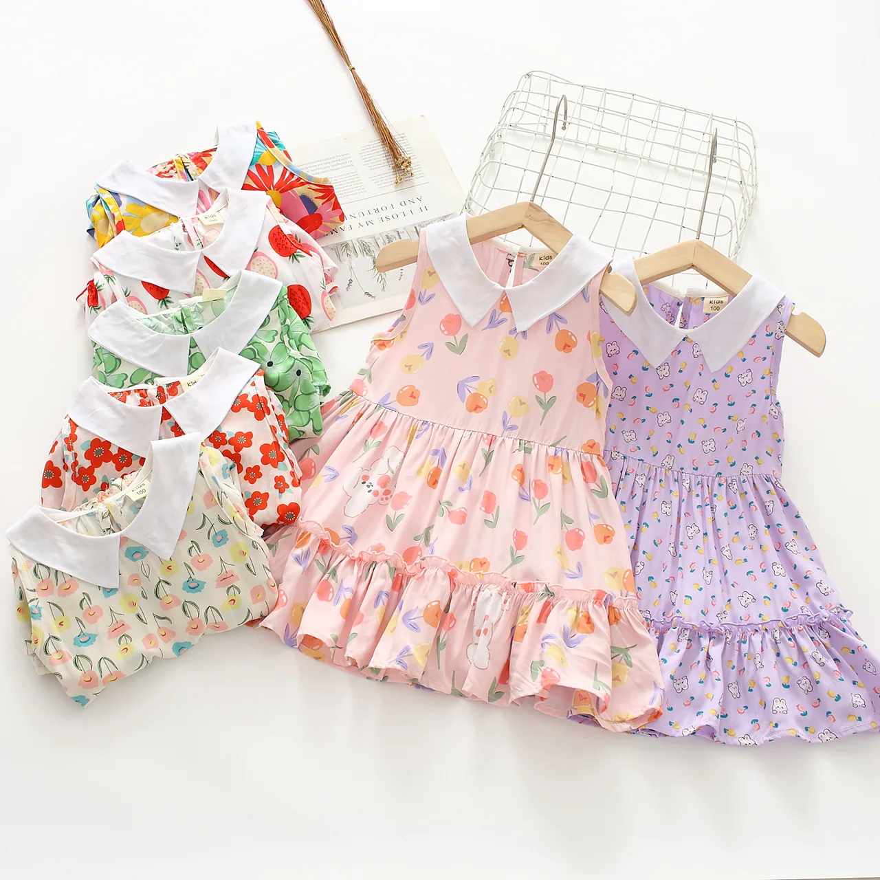 Summer Girls Dress Casual Princess Dress Sleeveless Flower Print Costumes Kids Korean Style Pointed Neck Floral Clothes Vestidos
Summer Girls Dress Casual Princess Dress Sleeveless Flower Print Costumes Kids Korean Style Pointed Neck Floral Clothes Vestidos