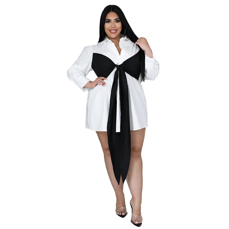 STYLISH LADY Big Bowknot Shirt Dress 2022 Summer Women Long Sleeve Turn Down Collar Patchwork Loose 5XL Mini Dress
STYLISH LADY Big Bowknot Shirt Dress 2022 Summer Women Long Sleeve Turn Down Collar Patchwork Loose 5XL Mini Dress