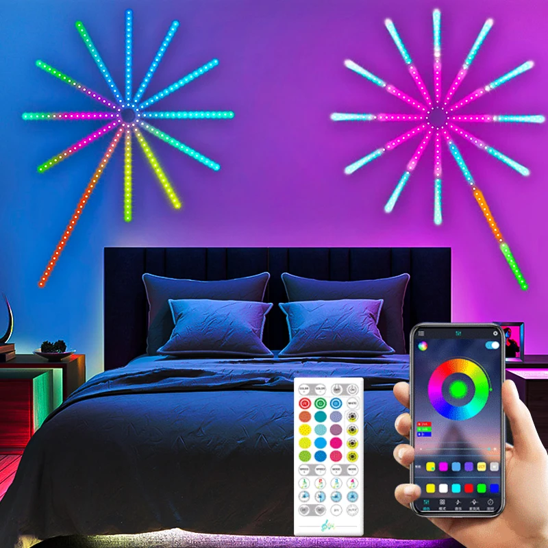 Светодиодная ленсветильник в виде фейерверка, Рождественская гирлянда RGB, сказочное освещение, управление музыкой, лампа-шатер для украшения дома, свадьбы, комнаты
Светодиодная ленсветильник в виде фейерверка, Рождественская гирлянда RGB, сказочное освещение, управление музыкой, лампа-шатер для украшения дома, свадьбы, комнаты