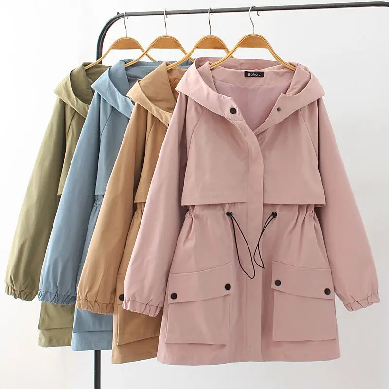 2023 New Spring and Autumn Mid-length Women's Trench Coat Loose Hooded Drawstring Zipper Windproof Khaki Jacket Women Fashion
2023 New Spring and Autumn Mid-length Women's Trench Coat Loose Hooded Drawstring Zipper Windproof Khaki Jacket Women Fashion