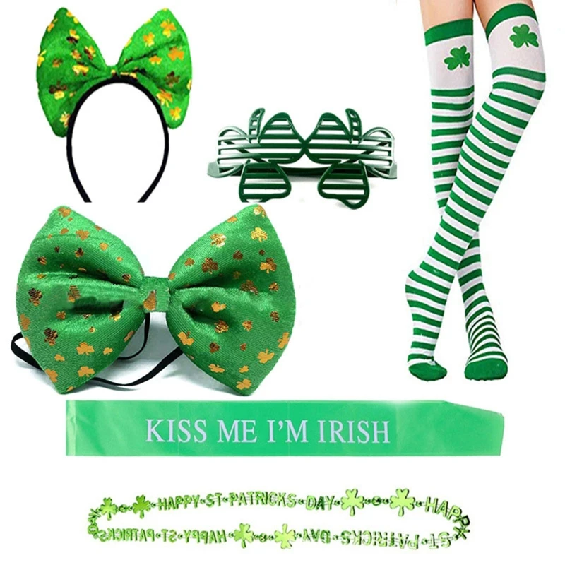 A2ES Декорации ко Дню Святого Патрика Ожерелья Очки Носки с бантом Плечевой ремень Повязка на голову
A2ES Декорации ко Дню Святого Патрика Ожерелья Очки Носки с бантом Плечевой ремень Повязка на голову