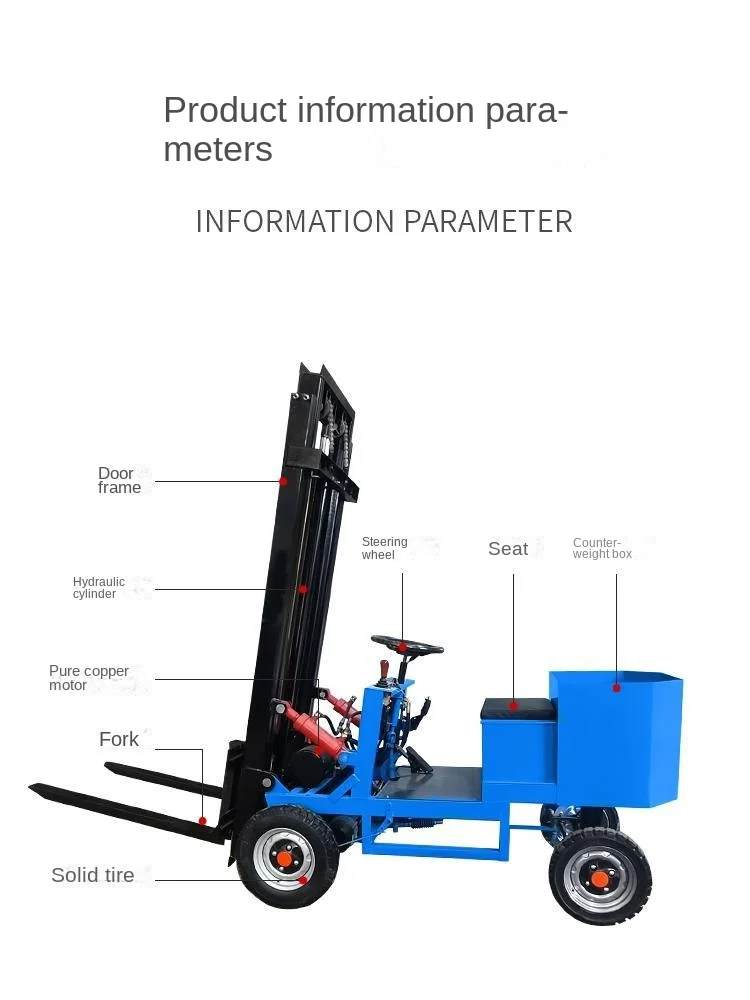 Four-Wheel Electric Forklift Small 1 Ton 2 Simple 0.5 Ton 0.8 Car Hydraulic Legless Lifting Loading and Unloading Stacker
Four-Wheel Electric Forklift Small 1 Ton 2 Simple 0.5 Ton 0.8 Car Hydraulic Legless Lifting Loading and Unloading Stacker